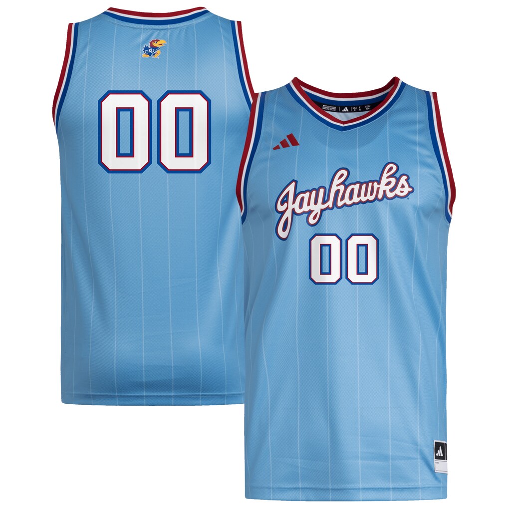 Men's adidas #00 Light Blue Kansas Jayhawks Replica Swingman Jersey - Jersey