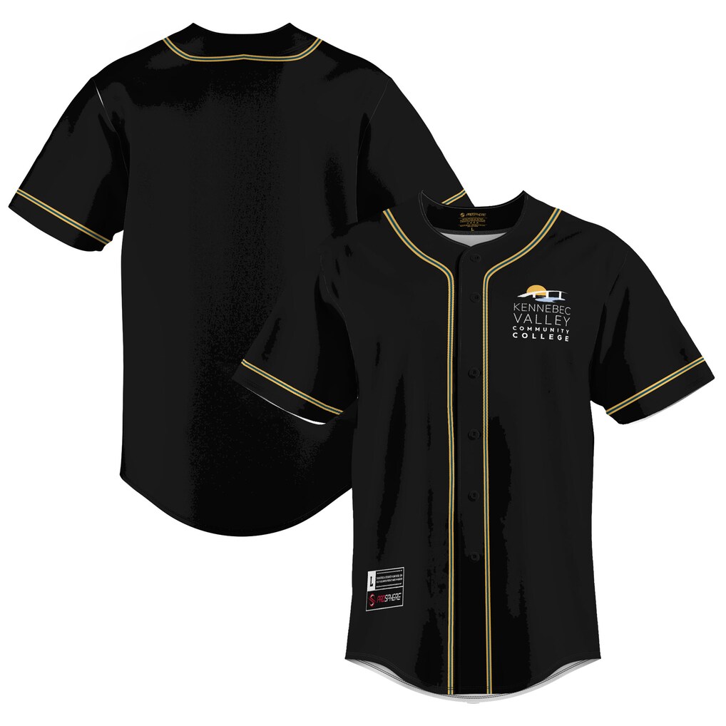 Men's GameDay Greats Black Kennebec Valley Community College Lightweight Baseball Jersey - Jersey
