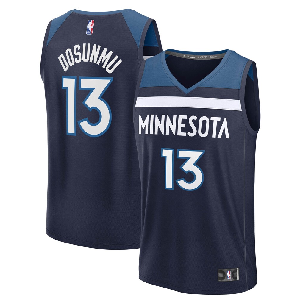Men's Minnesota Timberwolves Ayo Dosunmu Fanatics Navy Fast Break Replica Jersey - Icon Edition - Jersey