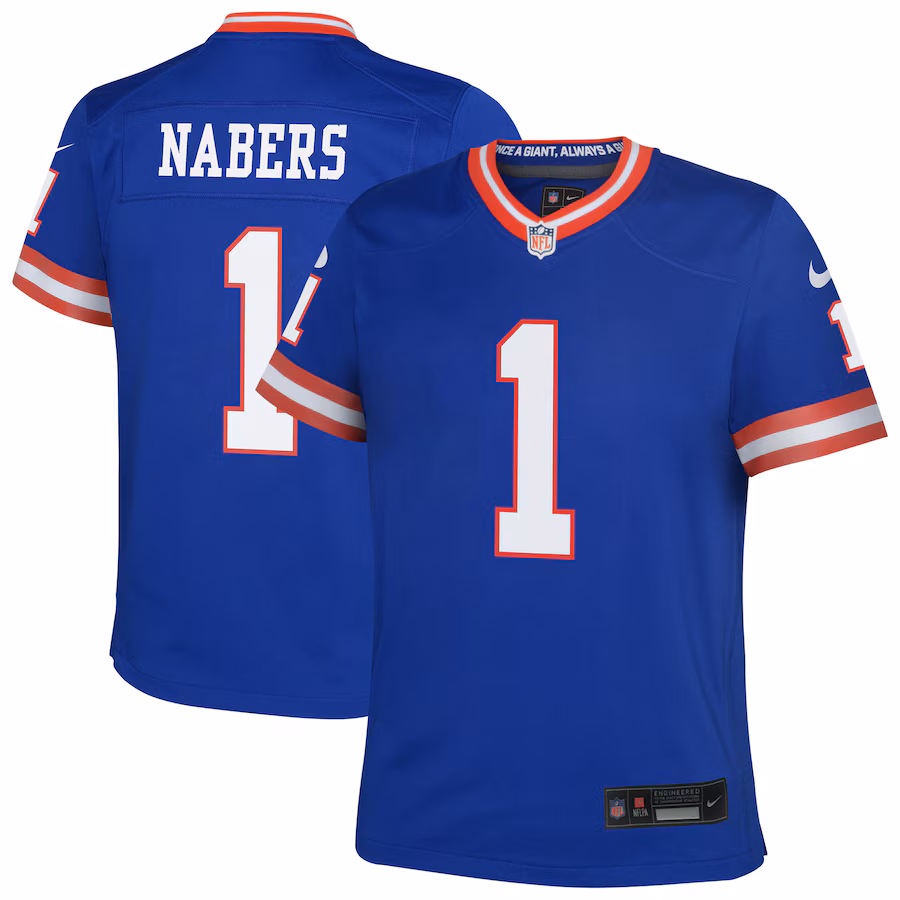 Youth New York Giants Malik Nabers Nike Royal Alternate Game Jersey - Jersey