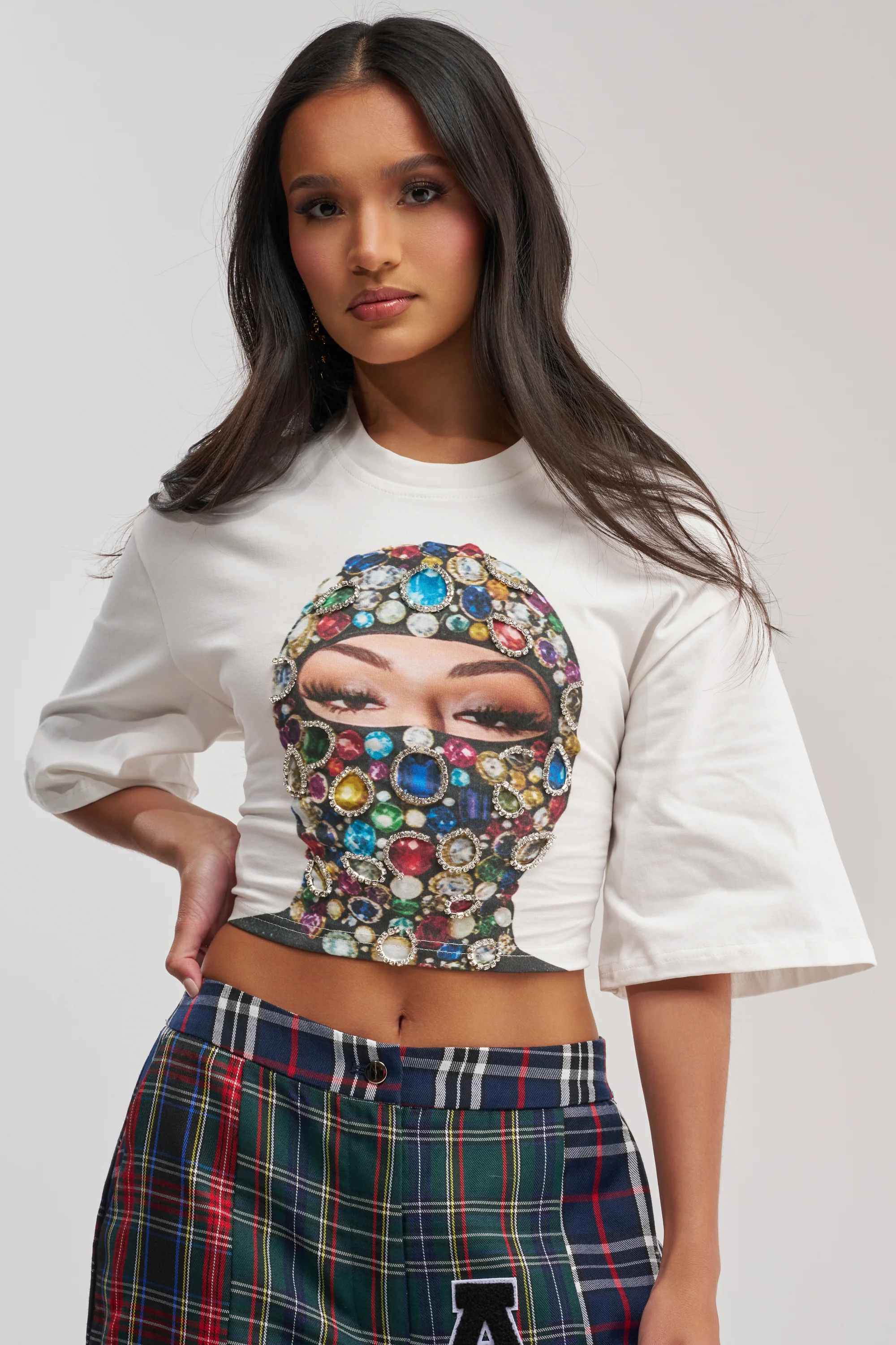 FACE CARD GRAPHIC CROPPED TEE - Akira Wear