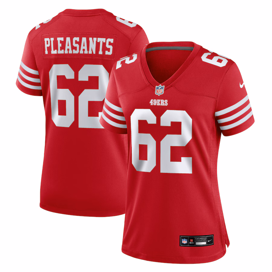 Women's San Francisco 49ers Austen Pleasants Nike Scarlet Team Game Jersey - Jersey