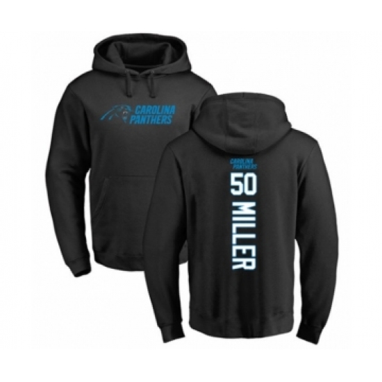 Football Carolina Panthers #50 Christian Miller Black Backer Pullover Hoodie - Jersey