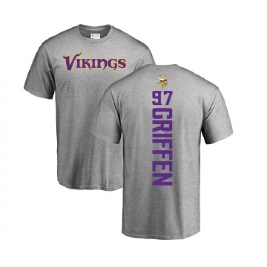 Football Minnesota Vikings #97 Everson Griffen Ash Backer T-Shirt - Jersey