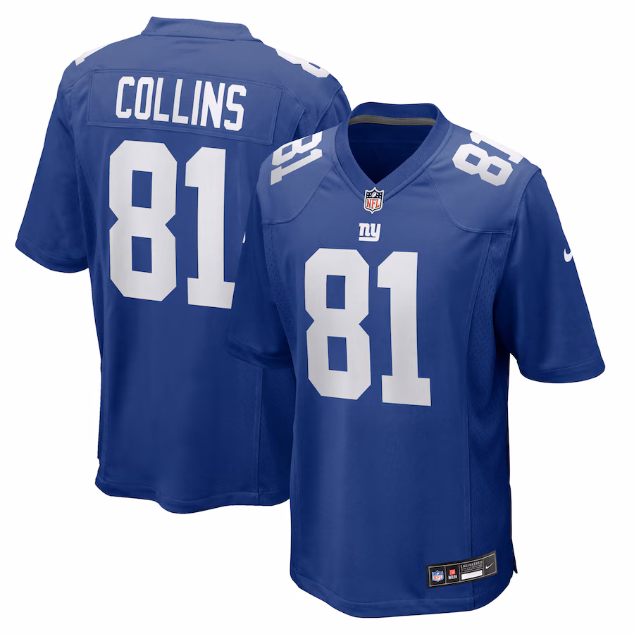 Men's New York Giants Beaux Collins Nike Royal Team Game Jersey - Jersey