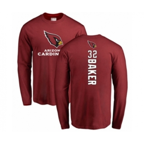 Football Arizona Cardinals #32 Budda Baker Maroon Backer Long Sleeve T-Shirt - Jersey