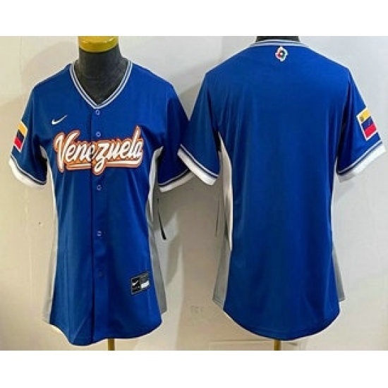 Women's Venezuela Blank Blue 2026 World Baseball Classic Cool Base Jersey - Jersey