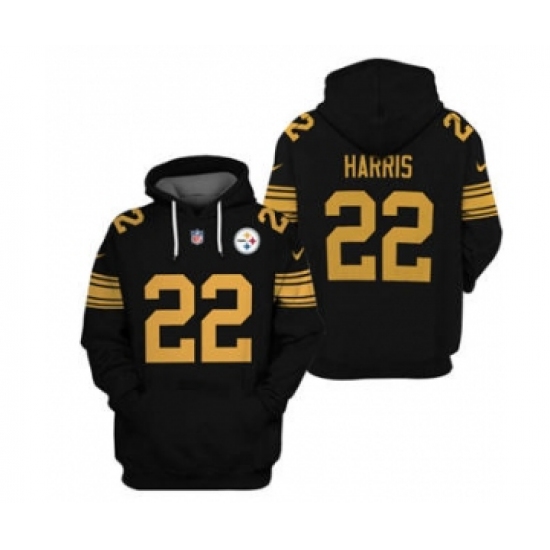 Men's Pittsburgh Steelers #22 Najee Harris 2021 Black Pullover Football Hoodie - Jersey