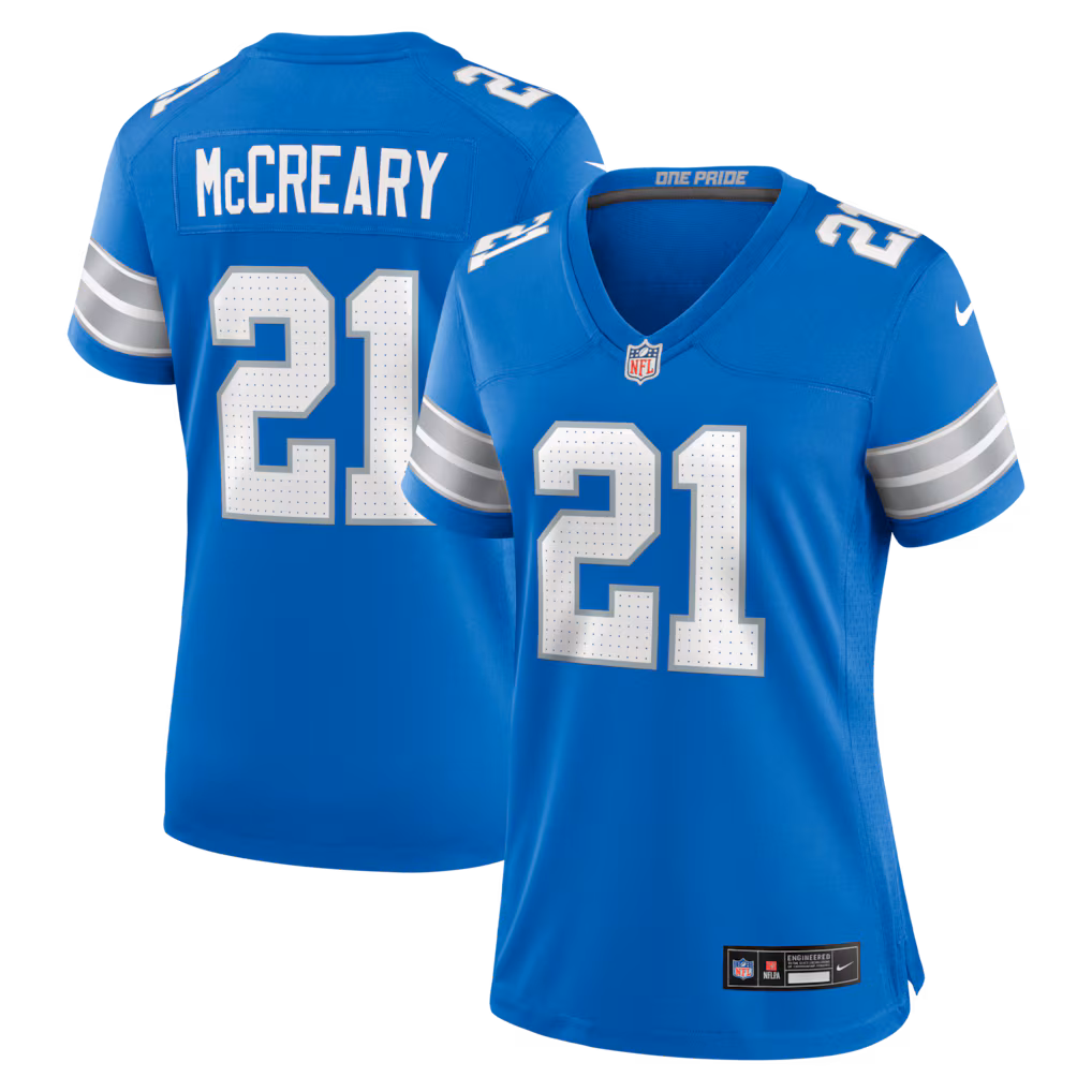 Women's Detroit Lions Roger McCreary Nike Blue Team Game Jersey - Jersey