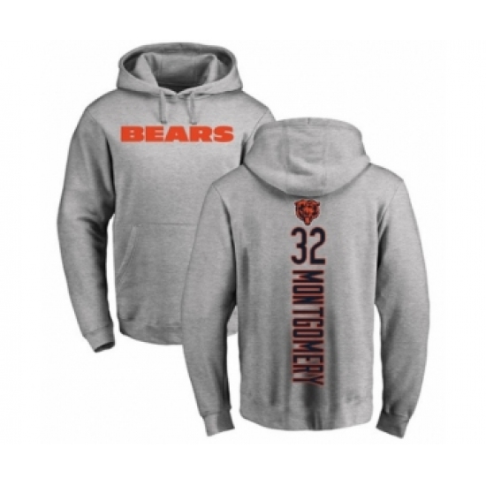 Football Chicago Bears #32 David Montgomery Ash Backer Pullover Hoodie - Jersey