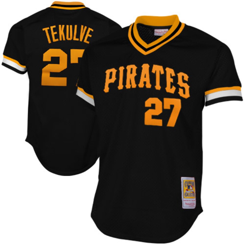 Men's Pittsburgh Pirates Kent Tekulve Mitchell & Ness Black Authentic Batting Practice Jersey - Jersey