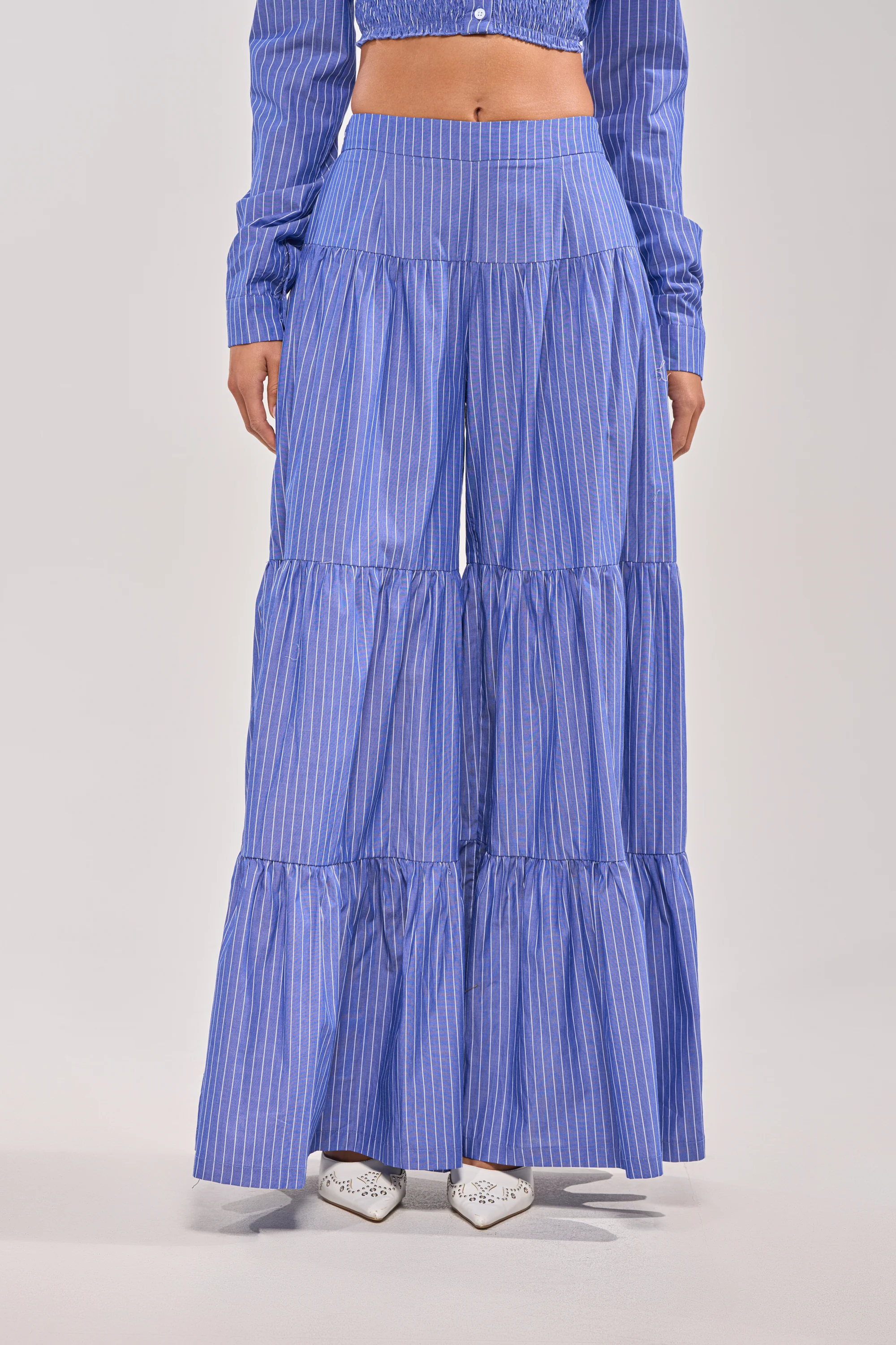 BUSINESS ONLY STRIPE PALAZZO PANT - Akira Wear