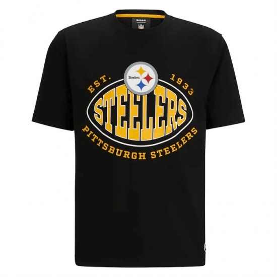 Men's Pittsburgh Steelers Black BOSS X Trap T Shirt - Jersey