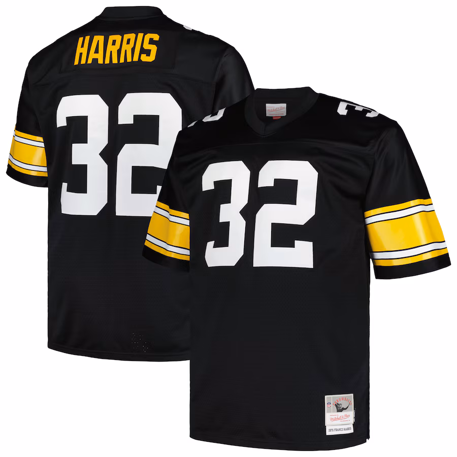 Men's Pittsburgh Steelers Franco Harris Mitchell & Ness Black Big & Tall 1976 Legacy Retired Player Jersey - Jersey