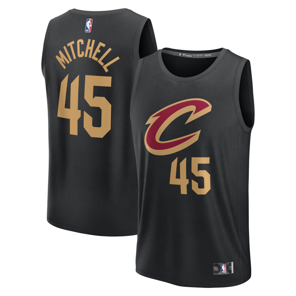 Youth Cleveland Cavaliers Donovan Mitchell Fanatics Black Fast Break Replica Jersey - Statement Edition - Jersey
