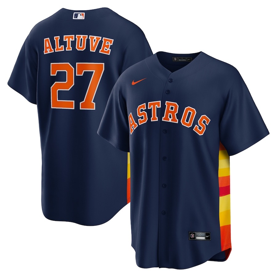Men's Houston Astros Jose Altuve Nike Navy Alternate 2 Replica Jersey - Jersey