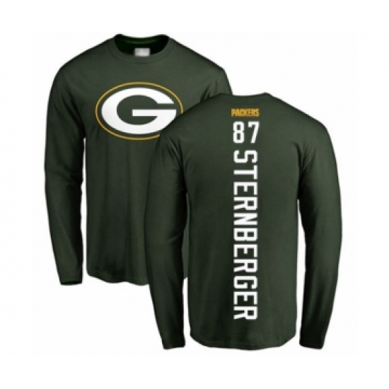 Football Green Bay Packers #87 Jace Sternberger Green Backer Long Sleeve T-Shirt - Jersey