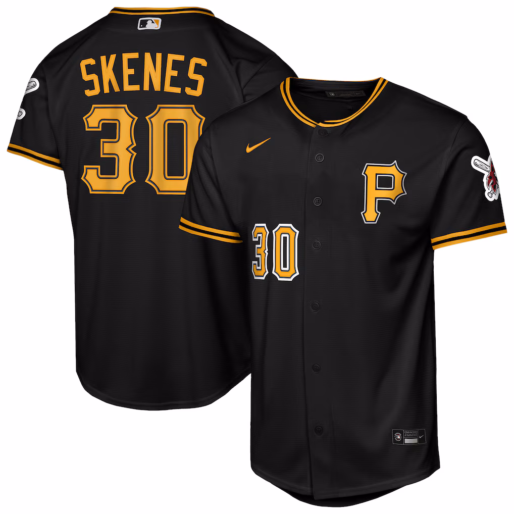 Youth Pittsburgh Pirates Paul Skenes Nike Black Alternate Stadium Jersey - Jersey
