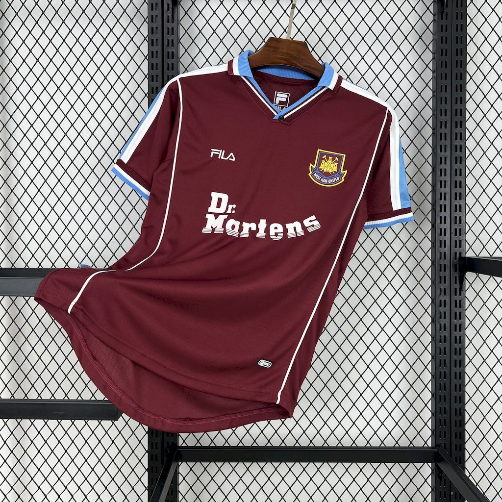 West Ham United Retro Football Jersey Home Custom Shirt 1999/01 - Jersey