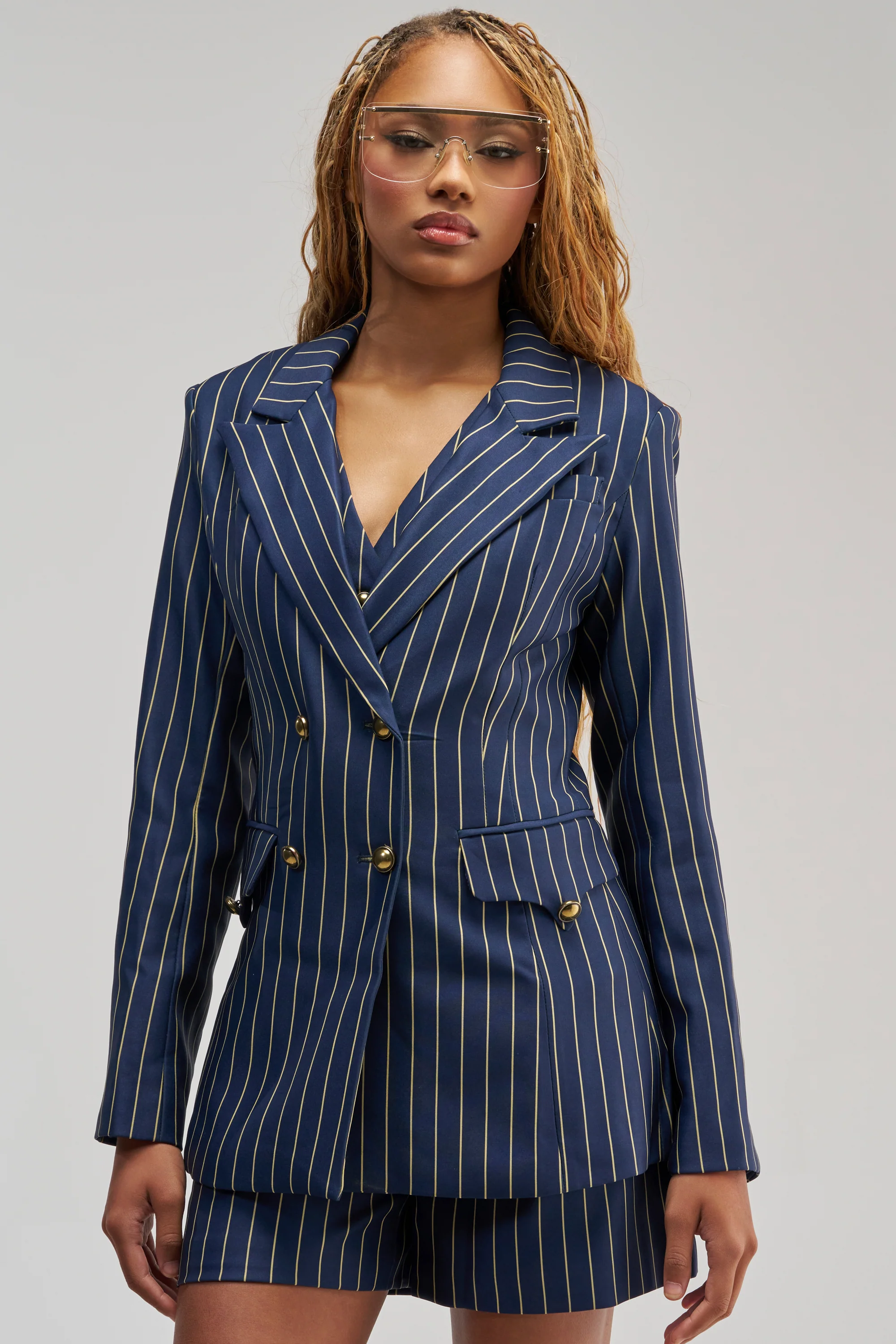 SUNDAY PINSTRIPE BLAZER - Akira Wear