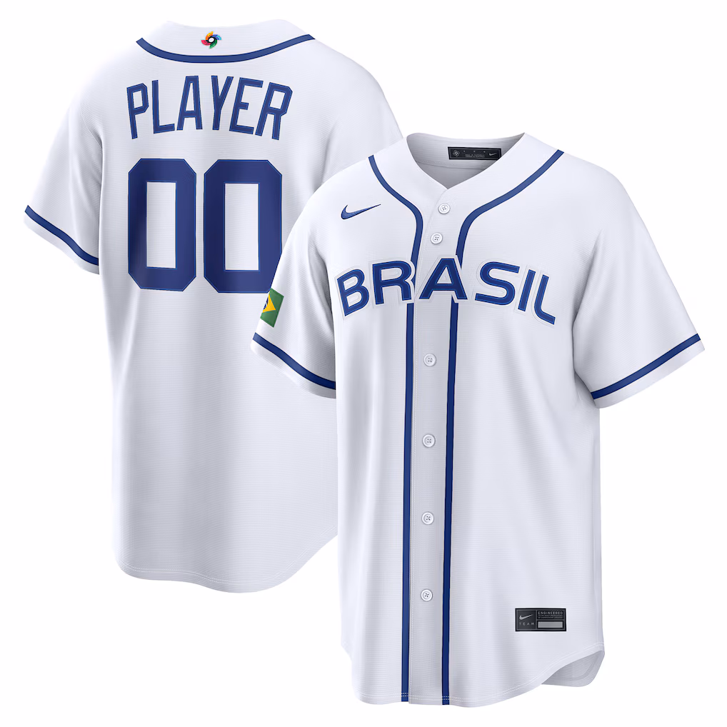 Men's Brazil Baseball Nike White 2026 World Baseball Classic Home Pick-A-Player Jersey - Jersey