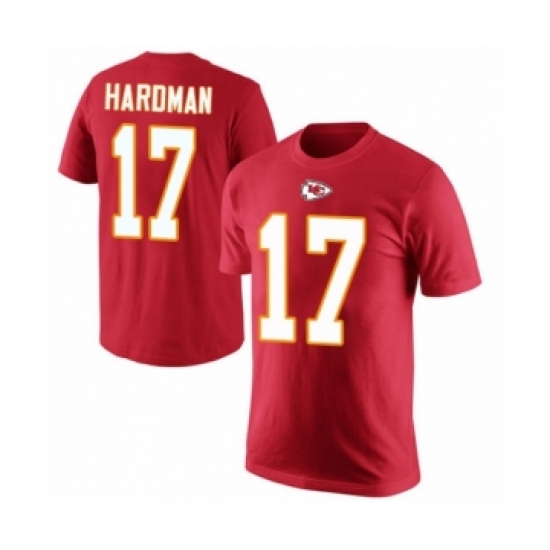 Football Men's Kansas City Chiefs #17 Mecole Hardman Red Rush Pride Name & Number T-Shirt - Jersey