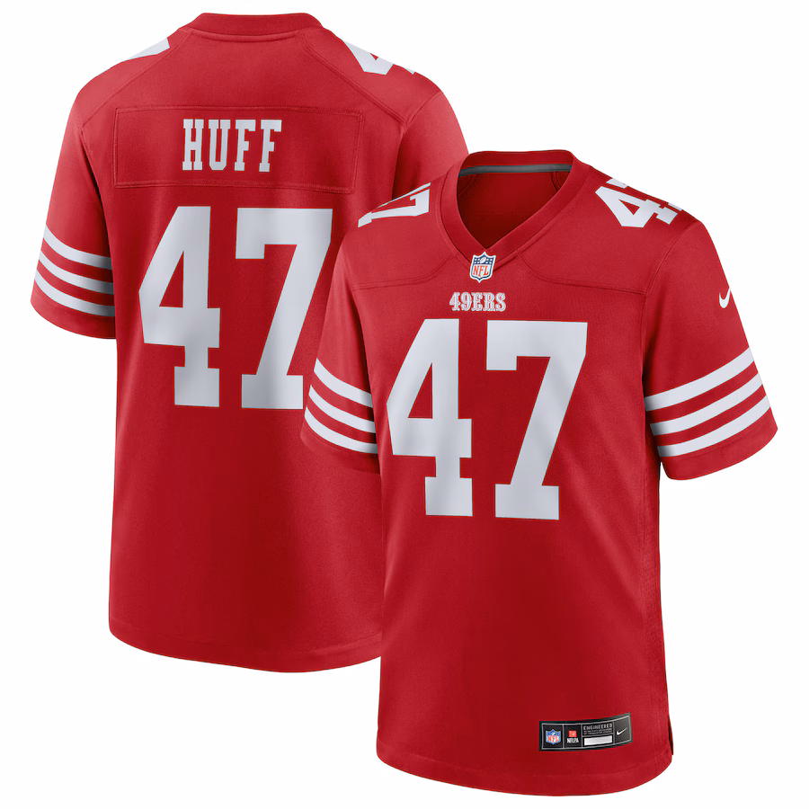 Men's San Francisco 49ers Bryce Huff Nike Scarlet Team Game Jersey - Jersey