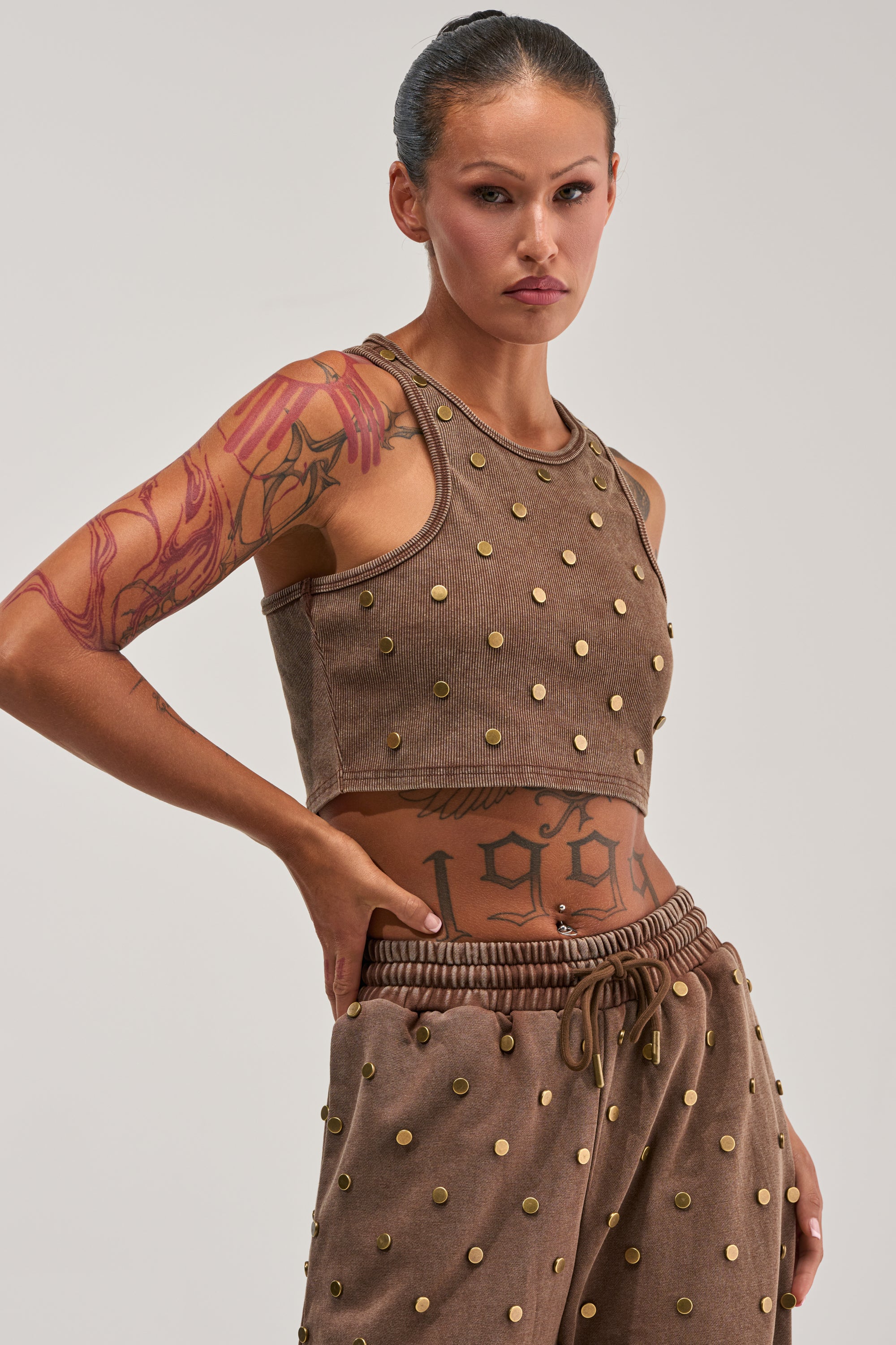 POPPING OFF TANK IN BROWN - Akira Wear