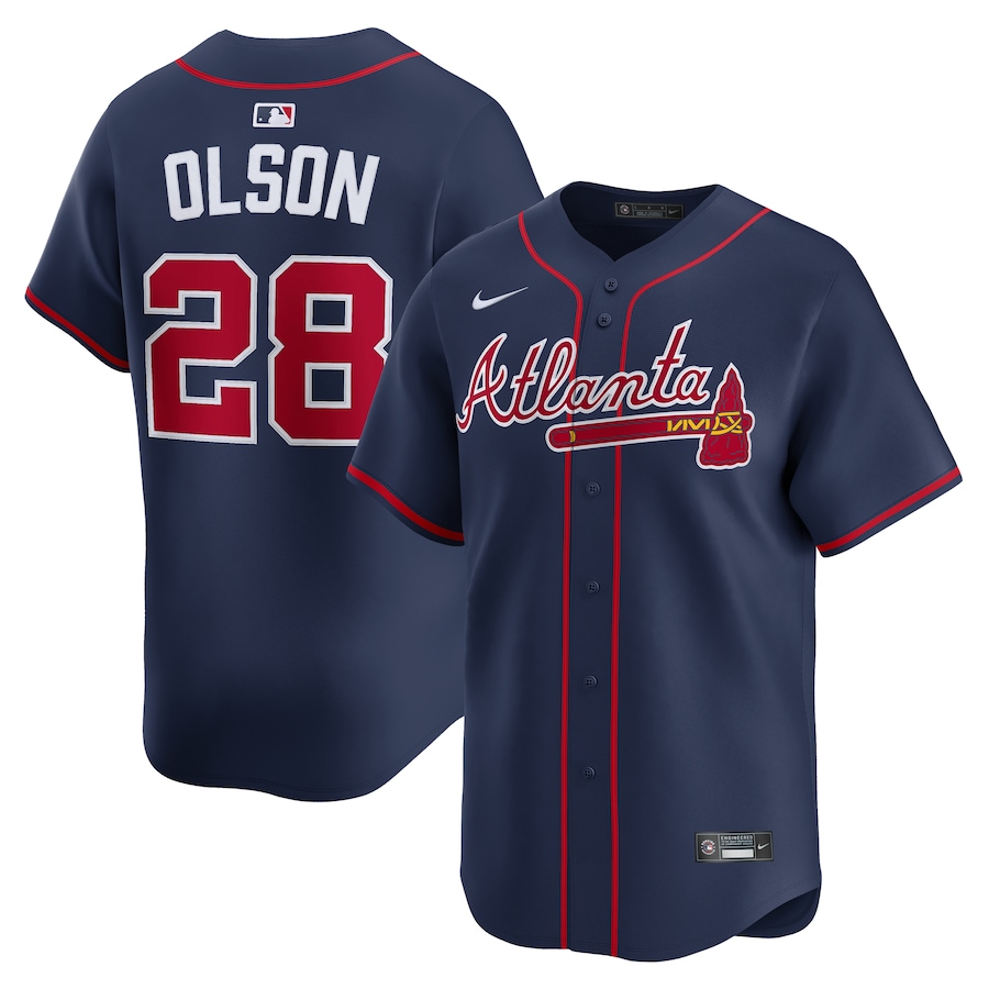 Men's Atlanta Braves Matt Olson Nike Navy Alternate Limited Jersey - Jersey