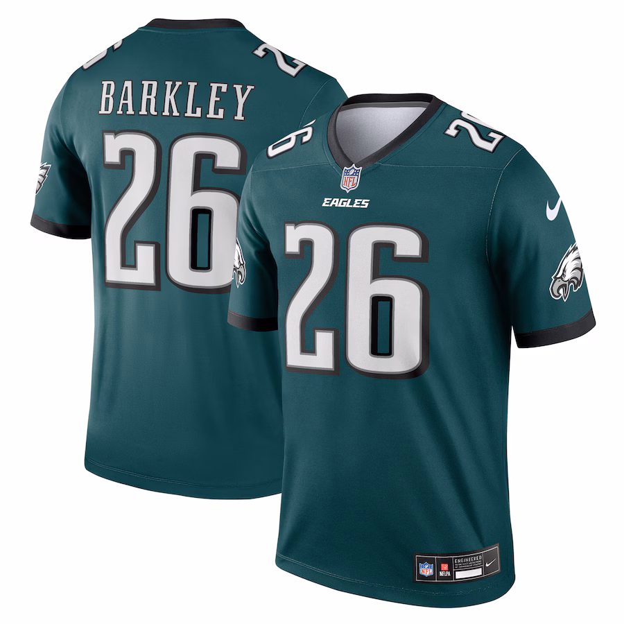 Men's Philadelphia Eagles Saquon Barkley Nike Midnight Green Legend Player Performance Top - Jersey