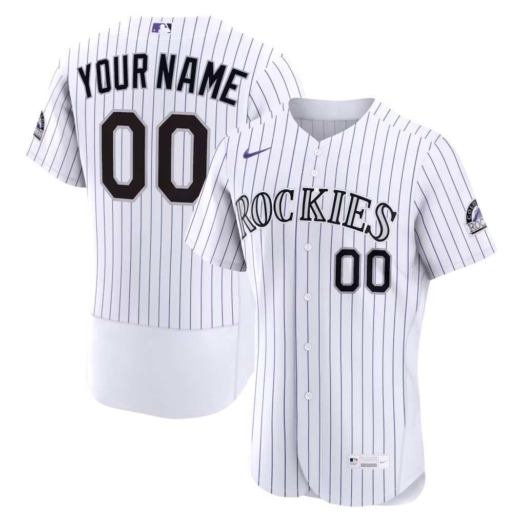 Men's Colorado Rockies Nike White Home Authentic Custom Jersey - Jersey