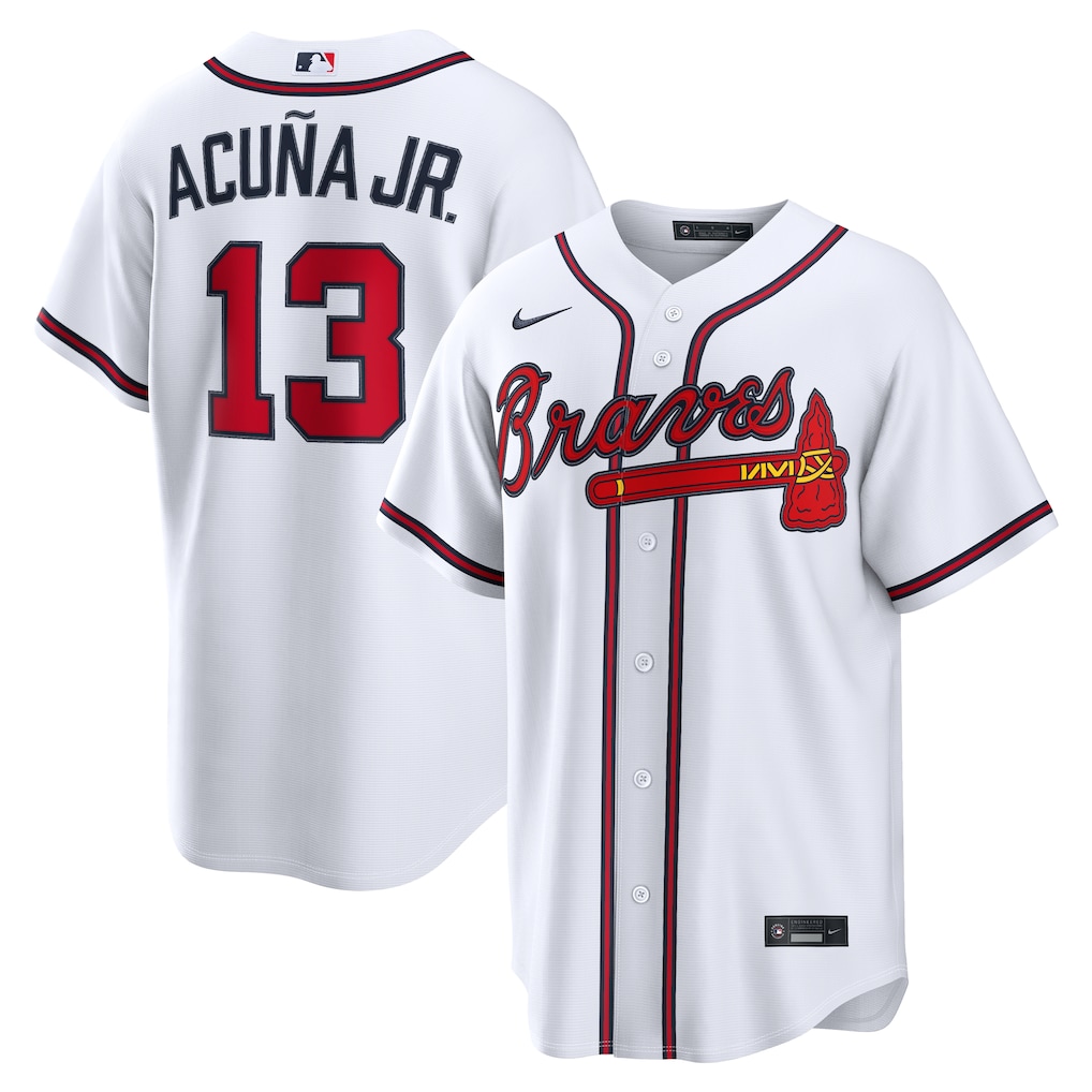 Men's Atlanta Braves Ronald Acuña Jr. Nike White Home Replica Jersey - Jersey