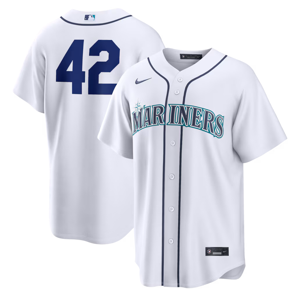 Men's Seattle Mariners Nike White Home 2026 Jackie Robinson Day Replica Jersey - Jersey