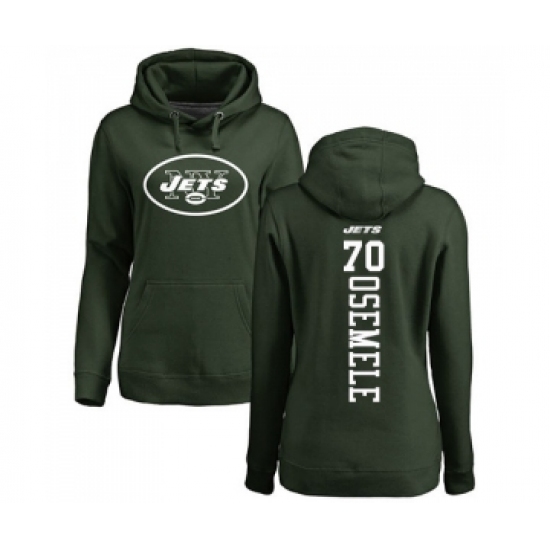 Football Women's New York Jets #70 Kelechi Osemele Green Backer Pullover Hoodie - Jersey
