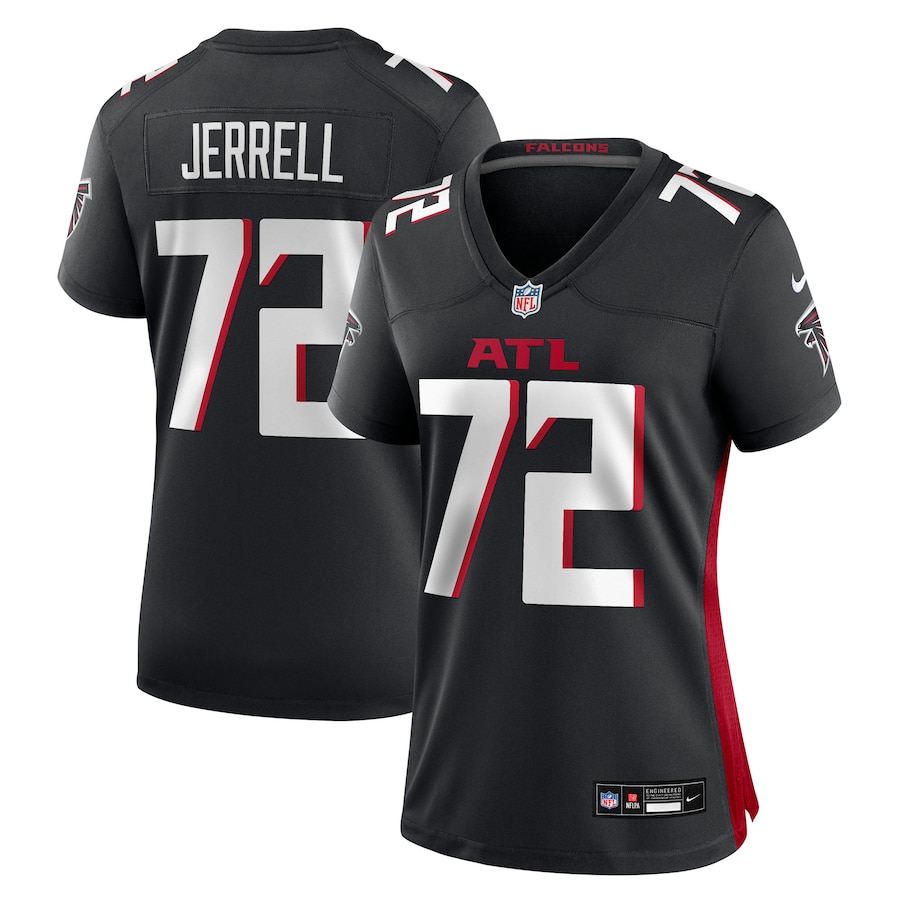 Women's Atlanta Falcons Michael Jerrell Nike Black Team Game Jersey - Jersey
