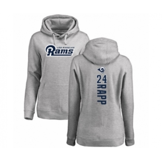 Football Women's Los Angeles Rams #24 Taylor Rapp Ash Backer Pullover Hoodie - Jersey