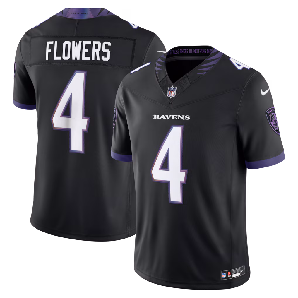 Men's Baltimore Ravens Zay Flowers Nike Black Alternate Alternate Vapor F.U.S.E. Stitched Limited Jersey - Jersey