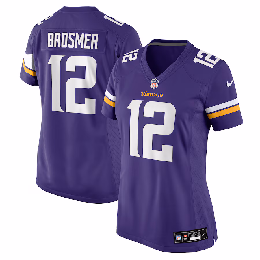 Women's Minnesota Vikings Max Brosmer Nike Purple Team Game Jersey - Jersey