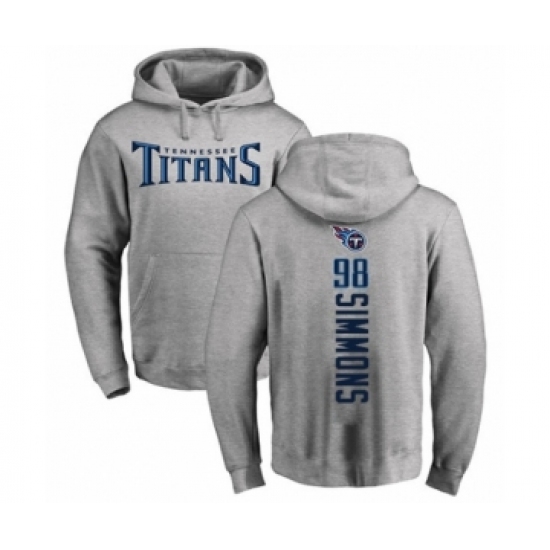 Football Tennessee Titans #98 Jeffery Simmons Ash Backer Pullover Hoodie - Jersey