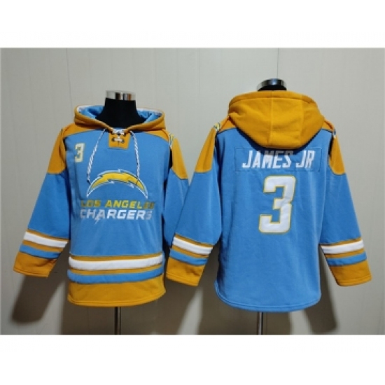 Men's Los Angeles Chargers #3 Derwin James Jr. Blue Ageless Must-Have Lace-Up Pullover Hoodie - Jersey
