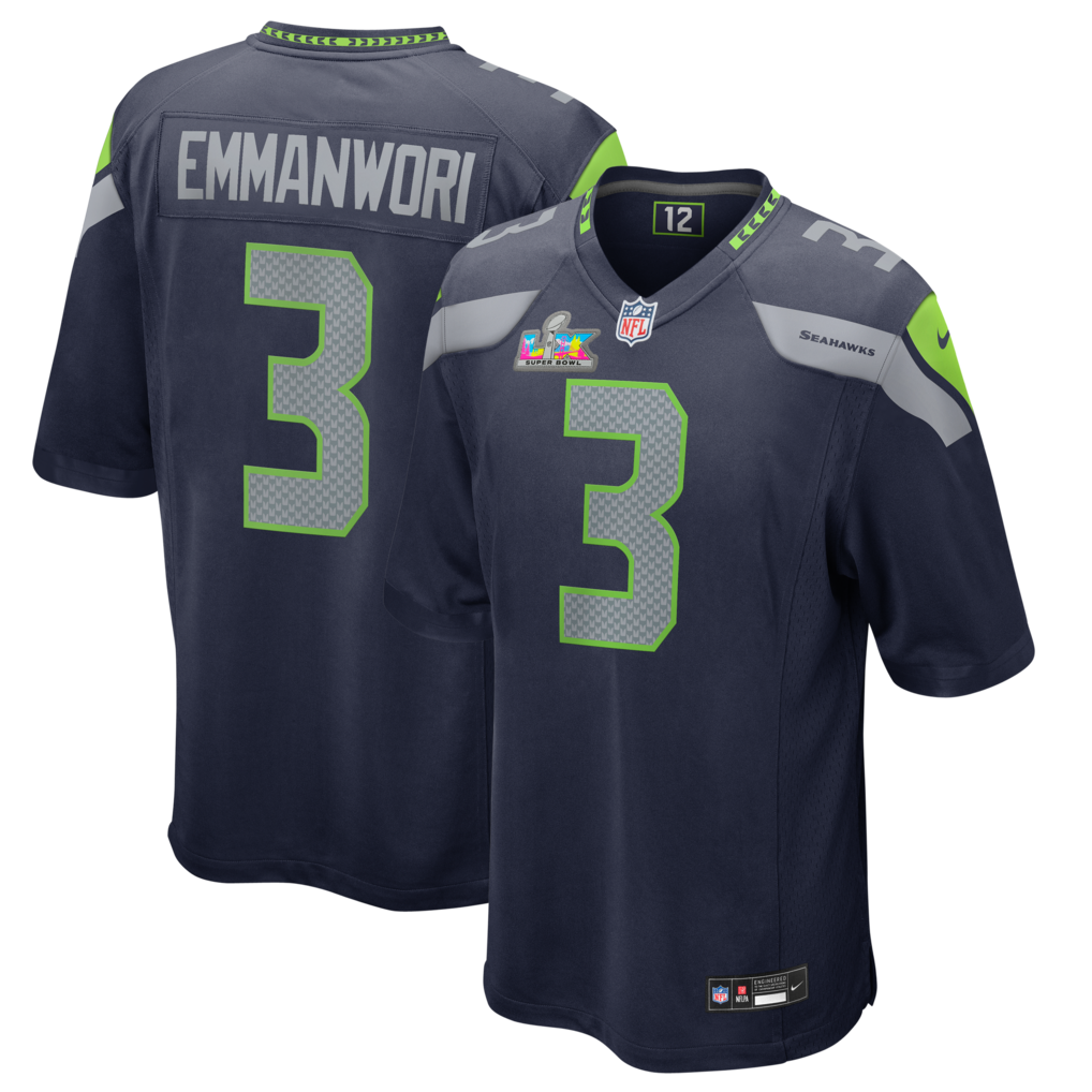 Men's Seattle Seahawks Nick Emmanwori Nike College Navy Super Bowl LX Patch Game Jersey - Jersey
