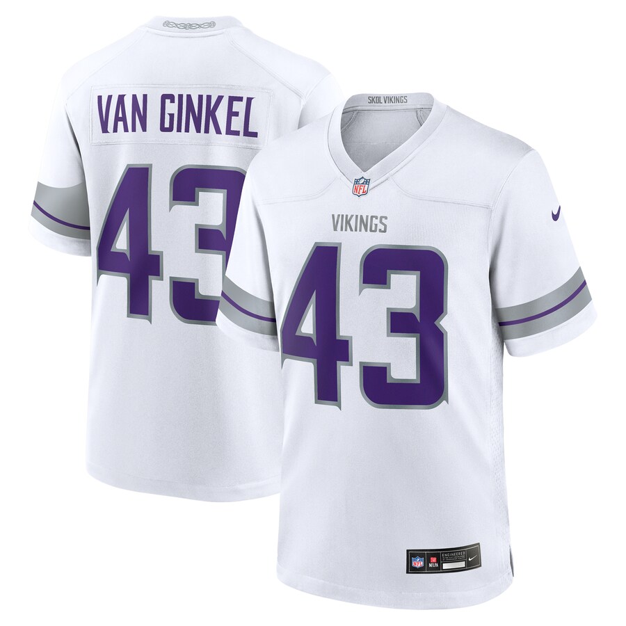 Men's Minnesota Vikings Andrew Van Ginkel Nike  White Alternate Game Jersey - Jersey