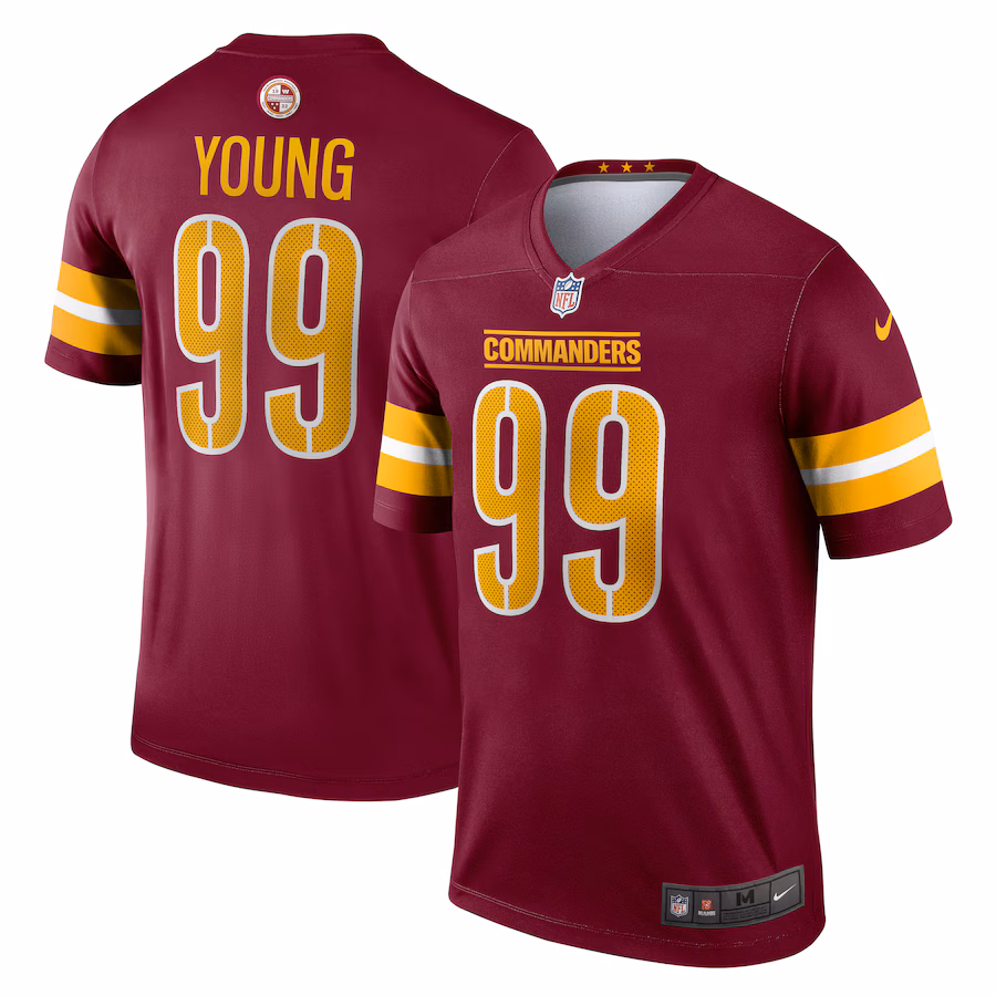 Men's Washington Commanders Chase Young Nike Burgundy Legend Player Performance Top - Jersey