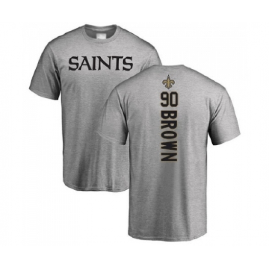 Football New Orleans Saints #90 Malcom Brown Ash Backer T-Shirt - Jersey