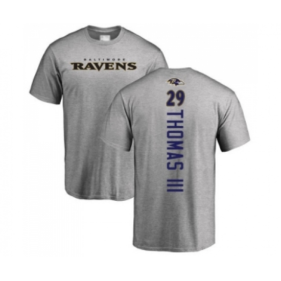 Football Baltimore Ravens #29 Earl Thomas III Ash Backer T-Shirt - Jersey
