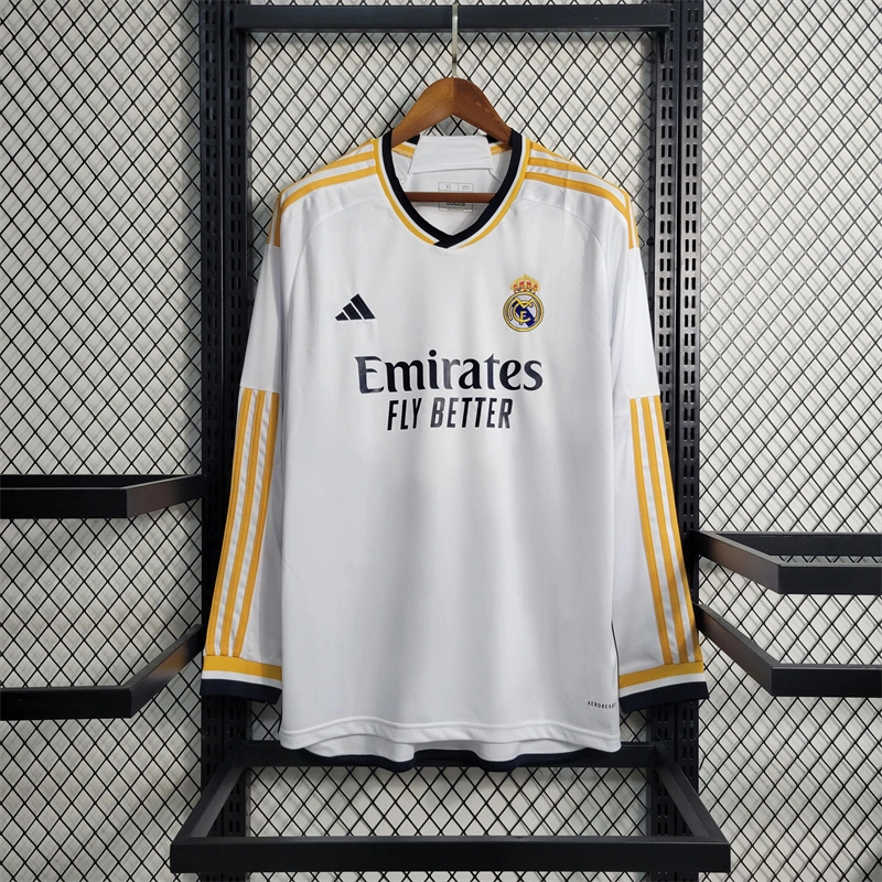Real Madrid Soccer Jersey Home Long Sleeve Custom Shirt 2023/24 - Jersey