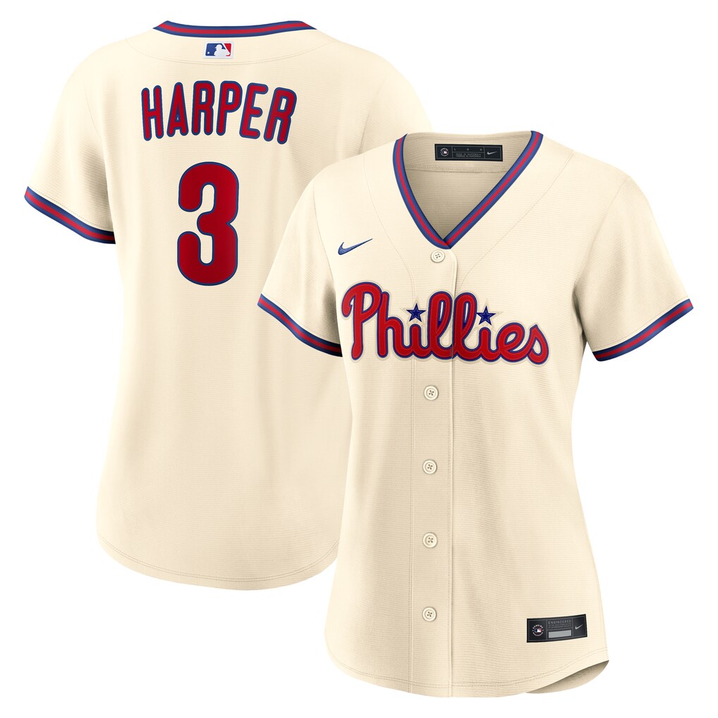 Women's Philadelphia Phillies Bryce Harper Nike Cream Alternate Replica Jersey - Jersey