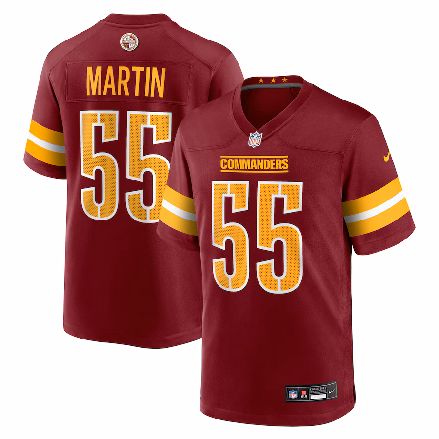 Men's Washington Commanders Jacob Martin Nike Burgundy Team Game Jersey - Jersey