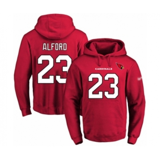 Football Men's Arizona Cardinals #23 Robert Alford Red Name & Number Pullover Hoodie - Jersey