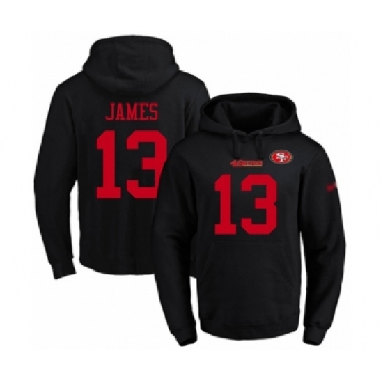 Football Men's San Francisco 49ers #13 Richie James Black Name & Number Pullover Hoodie - Jersey
